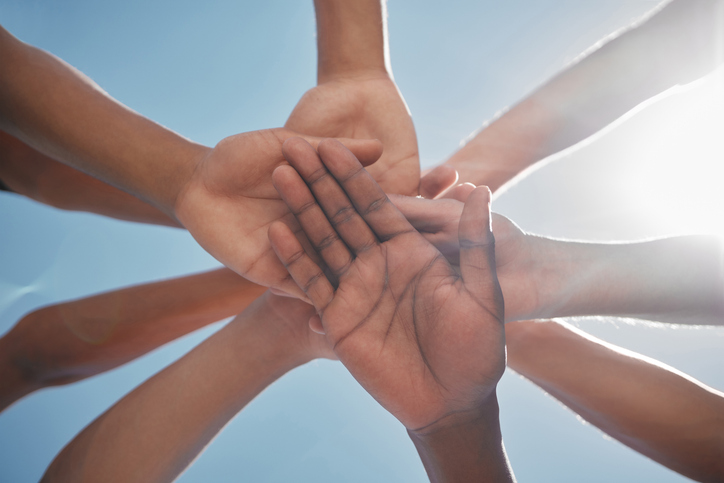 all hands together
